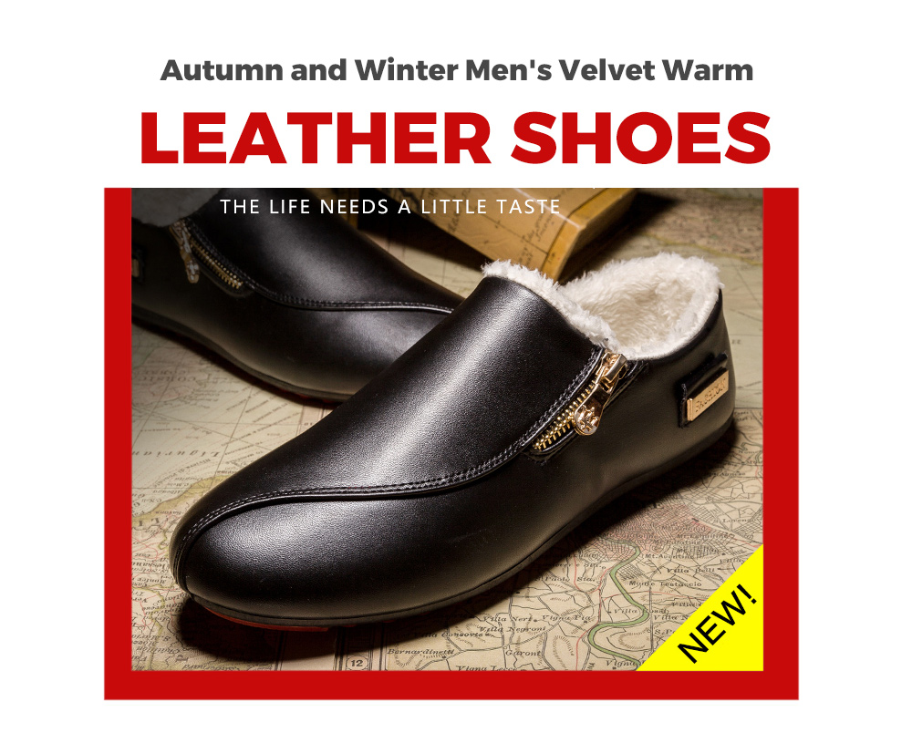 Autumn Winter Men's Beans Shoes Plus Velvet Warm Cotton Casual Footwear - Black EU 39 Autumn and Winter Men's Velvet Warm Leather Shoes Autumn Winter Men's Beans Shoes Plus Velvet Warm Cotton Casual Footwear - Black EU 39 Autumn and Winter Men's Velvet Warm Leather Shoes